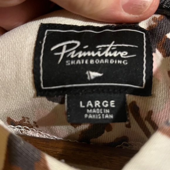 Streetwear Primitive Cream Cherry Blossom Hoodie Pink Floral All-Over Print - Picture 3 of 7